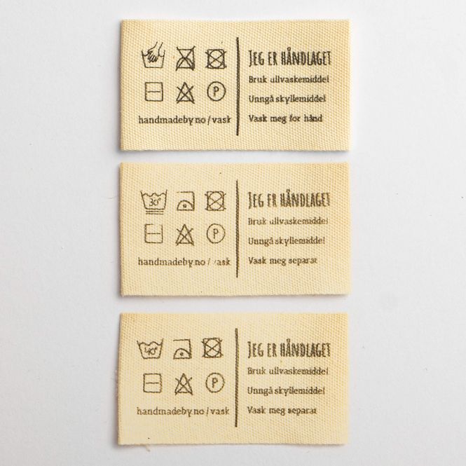 Hovedbilde Vaskelapper til håndlagede plagg