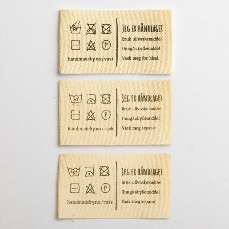 Vaskelapper til håndlagede plagg