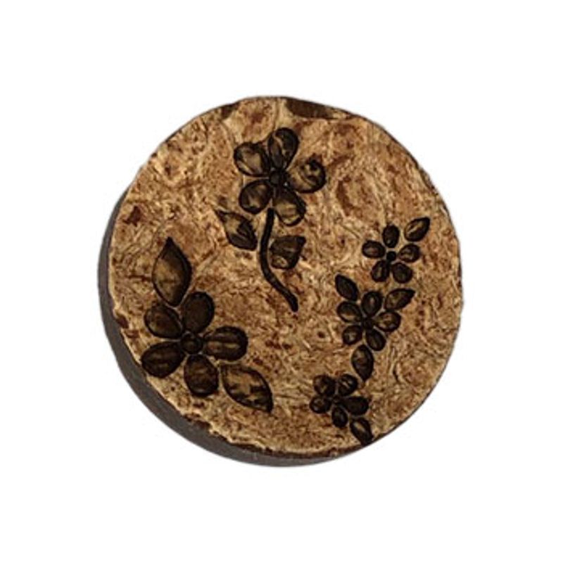 Kokosknapp med blomster