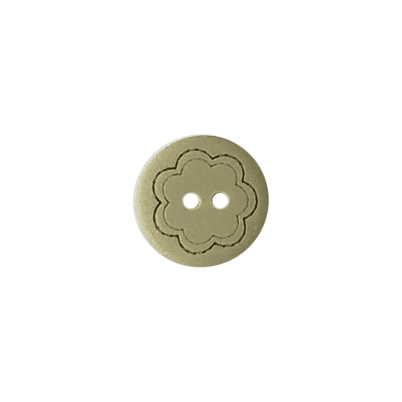 Rund knapp med blomst