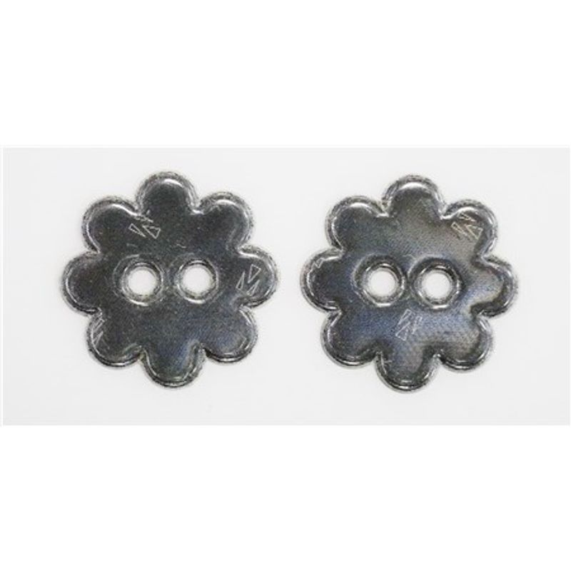 2stk Refleksknapp Blomst 40mm Sort