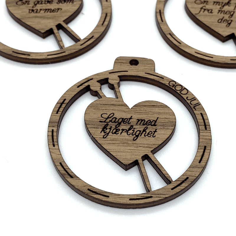 Gavemerker i tre (6 stk) God Jul