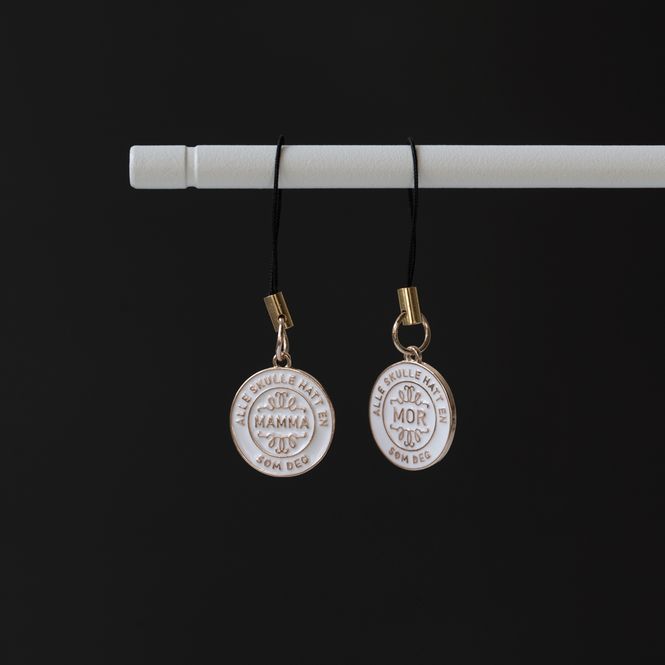 Hovedbilde Maskemarkør Mor/Mamma hvit og gull