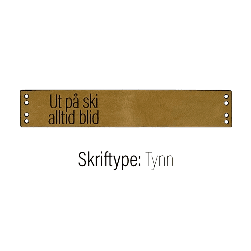 Liten Skinnlapp med egen tekst -  Med hull